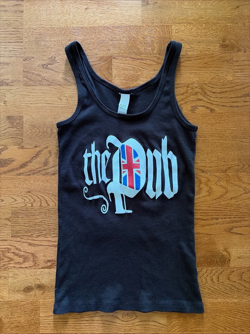 the Pub Women's Black Ribbed Cami Tank Top XS Camisole Vest British Union Jack